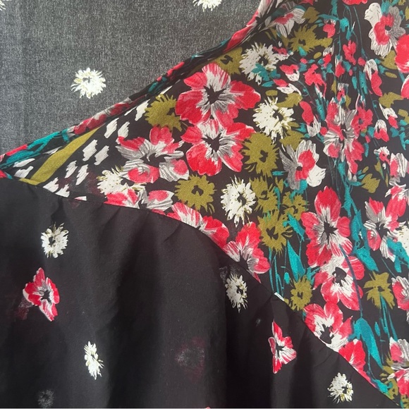 Floral Pink Flower Tunic Style Loose Fitting Dress Cowgirl Western Shirt - Picture 6 of 8